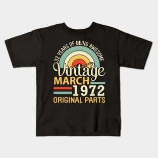 32 Years Being Awesome Vintage In March 1990 Original Parts Kids T-Shirt